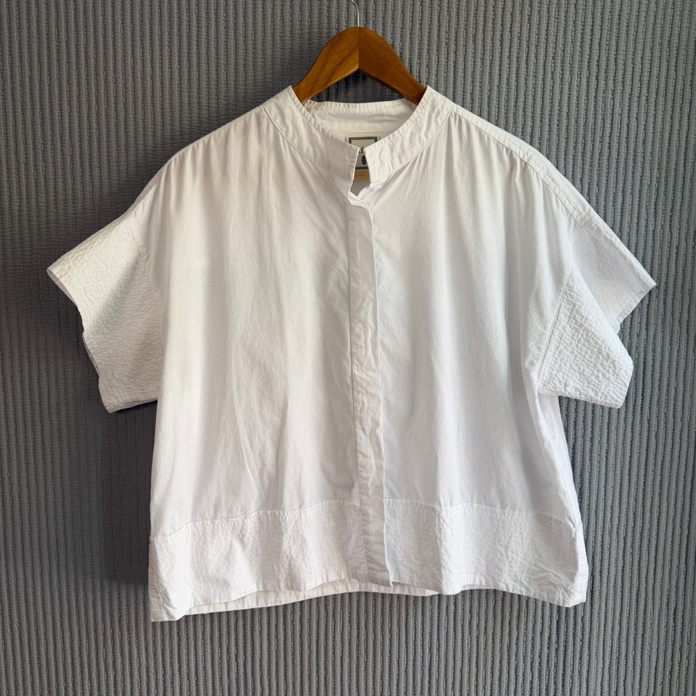 LEA Button Down Shirt White Minimalist Casual Everyday Summer Quiet Luxury